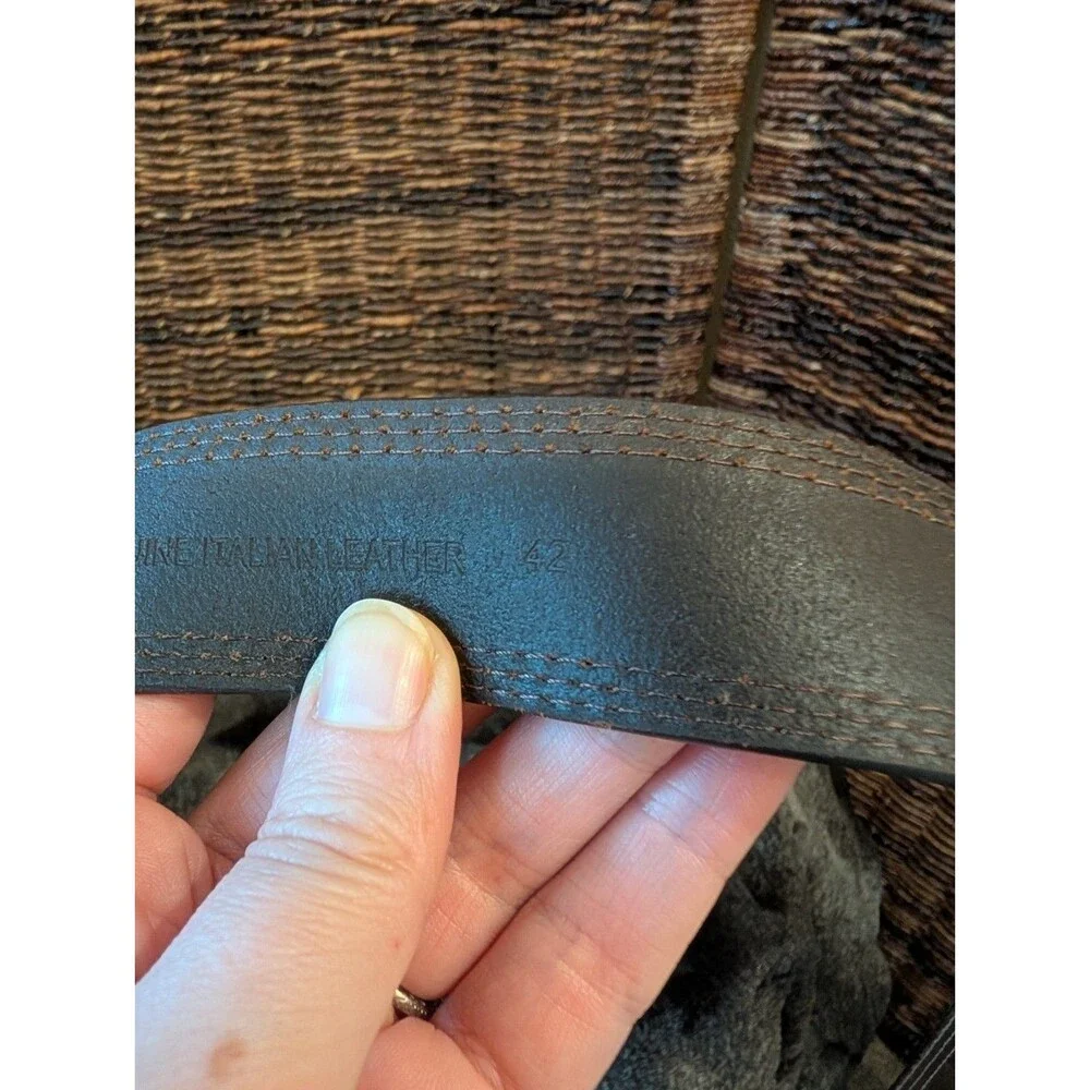 Carhartt Leather Belt Men's 42 Brown Silver Buckle Office Boho Casual Western